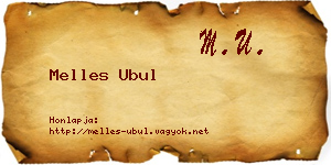 Melles Ubul névjegykártya